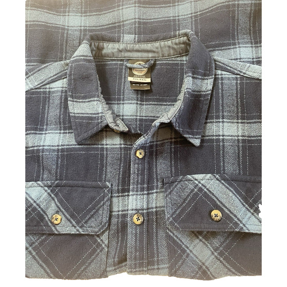 Men’s Size XXL Flannel Shirt Plaid Blue Shacket Colorado Clothing - Picture 11 of 12
